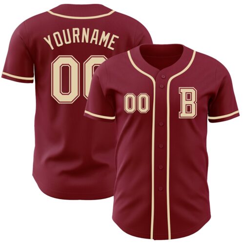 Crimson0149_9fad5277-3ccf-47c0-a123-09a4f940b234 Custom Crimson Cream Authentic Baseball Jersey