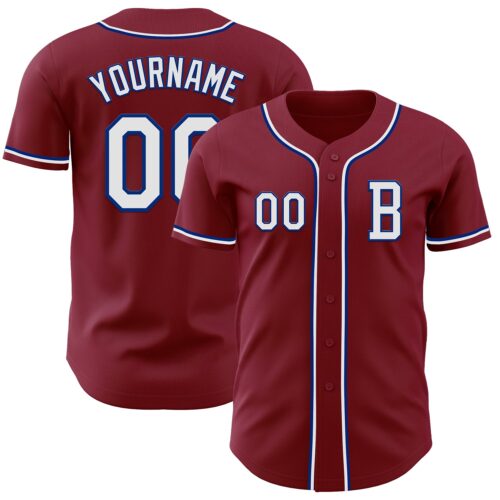 Crimson0152_f2bfcc44-2253-4a3f-83fd-933e3baf1677 Custom Crimson White-Royal Authentic Baseball Jersey
