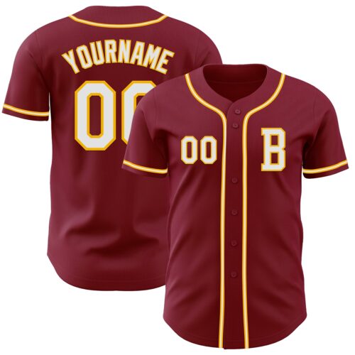 Crimson0158_c3ab7aac-5bb4-4e6f-9419-aca6abbbd316 Custom Crimson White-Gold Authentic Baseball Jersey