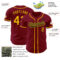 Custom Crimson Yellow Authentic Baseball Jersey