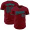 Custom Crimson Black-Teal Authentic Baseball Jersey
