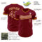Custom Crimson White-Yellow Authentic Baseball Jersey