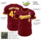 Custom Crimson Yellow-White Authentic Baseball Jersey