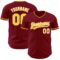 Custom Crimson Yellow-White Authentic Baseball Jersey