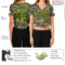 Custom Women's Camo Green-Gold Salute To Service 3D V-Neck Cropped Baseball Jersey