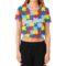 Custom Women's Autism Supporter Awareness Puzzle Pieces White-Light Blue 3D V-Neck Cropped Baseball Jersey