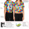 Custom Women's Autism Supporter Awareness Puzzle Pieces White-Light Blue 3D V-Neck Cropped Baseball Jersey