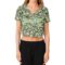 Custom Women's Green White-Neon Green Dollar 3D V-Neck Cropped Baseball Jersey