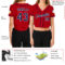 Custom Women's Red Navy-White V-Neck Cropped Baseball Jersey