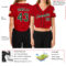 Custom Women's Red Green-White V-Neck Cropped Baseball Jersey