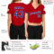 Custom Women's Red Royal-White V-Neck Cropped Baseball Jersey