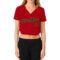 Custom Women's Red Black-Old Gold V-Neck Cropped Baseball Jersey