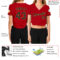 Custom Women's Red Black-Old Gold V-Neck Cropped Baseball Jersey