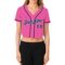 Custom Women's Pink Navy-White V-Neck Cropped Baseball Jersey