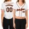 Custom Women's White Black-Orange V-Neck Cropped Baseball Jersey