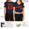 Custom Women's Navy Red-Gold V-Neck Cropped Baseball Jersey