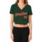 Custom Women's Green Red-Cream V-Neck Cropped Baseball Jersey