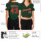 Custom Women's Green Red-Cream V-Neck Cropped Baseball Jersey