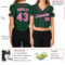 Custom Women's Green Pink-White V-Neck Cropped Baseball Jersey