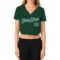 Custom Women's Green Kelly Green-White V-Neck Cropped Baseball Jersey