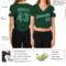 Custom Women's Green Kelly Green-White V-Neck Cropped Baseball Jersey