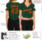 Custom Women's Green Red-Gold V-Neck Cropped Baseball Jersey