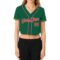 Custom Women's Kelly Green Red-White V-Neck Cropped Baseball Jersey