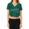 Custom Women's Kelly Green Royal-White V-Neck Cropped Baseball Jersey