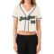 Custom Women's Cream Royal-Gold V-Neck Cropped Baseball Jersey