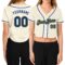 Custom Women's Cream Royal-Gold V-Neck Cropped Baseball Jersey