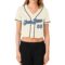 Custom Women's Cream Light Blue-Steel Gray V-Neck Cropped Baseball Jersey