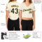 Custom Women's Cream Navy-Gold V-Neck Cropped Baseball Jersey