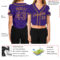Custom Women's Purple Purple-Gold V-Neck Cropped Baseball Jersey