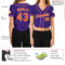 Custom Women's Purple Orange-White V-Neck Cropped Baseball Jersey
