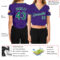 Custom Women's Purple Kelly Green-White V-Neck Cropped Baseball Jersey