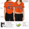 Custom Women's Orange Navy-White V-Neck Cropped Baseball Jersey