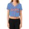 Custom Women's Light Blue White-Red V-Neck Cropped Baseball Jersey