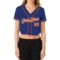 Custom Women's Royal Orange-White V-Neck Cropped Baseball Jersey
