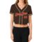 Custom Women's Brown Red-Cream V-Neck Cropped Baseball Jersey