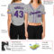 Custom Women's Gray Purple-Black V-Neck Cropped Baseball Jersey