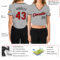 Custom Women's Gray Red-Black V-Neck Cropped Baseball Jersey