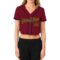 Custom Women's Crimson Navy-Gold V-Neck Cropped Baseball Jersey
