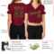 Custom Women's Crimson Navy-Gold V-Neck Cropped Baseball Jersey
