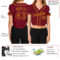 Custom Women's Crimson Crimson-Gold V-Neck Cropped Baseball Jersey