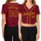 Custom Women's Crimson Crimson-Gold V-Neck Cropped Baseball Jersey