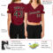 Custom Women's Crimson Black-Cream V-Neck Cropped Baseball Jersey