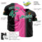 Custom Black Kelly Green Pink-White Authentic Gradient Fashion Baseball Jersey