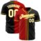 Custom Black White Red-Gold Authentic Gradient Fashion Baseball Jersey