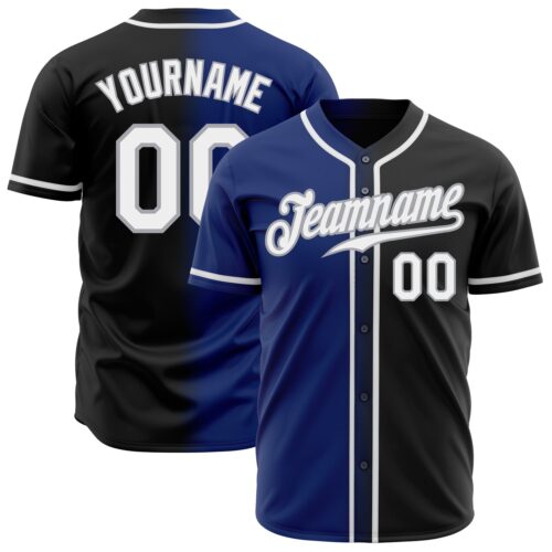 FadeFashion0167 Custom Black White Royal-Gray Authentic Gradient Fashion Baseball Jersey