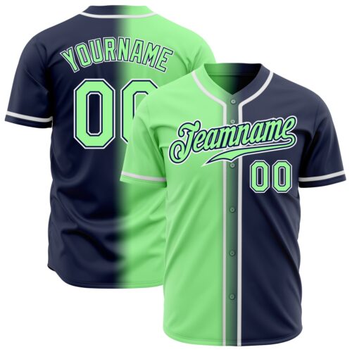 FadeFashion0178 Custom Navy Pea Green-White Authentic Gradient Fashion Baseball Jersey